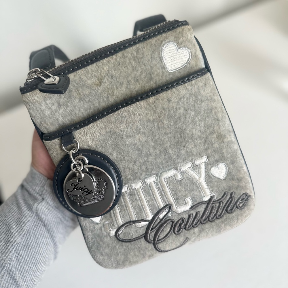 Vintage Y2K Juicy Couture Crossbody Bag Silver Charms